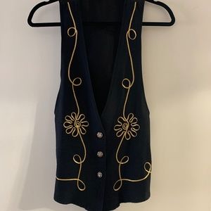 Long-Styled Black and Gold VEST